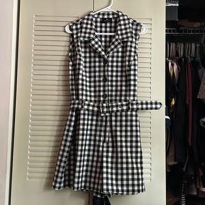 Lazy Oaf black and white gingham romper
